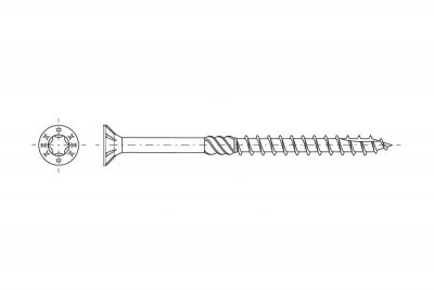 Vrut stavební Feromat zápustná hlava TORX 4x25